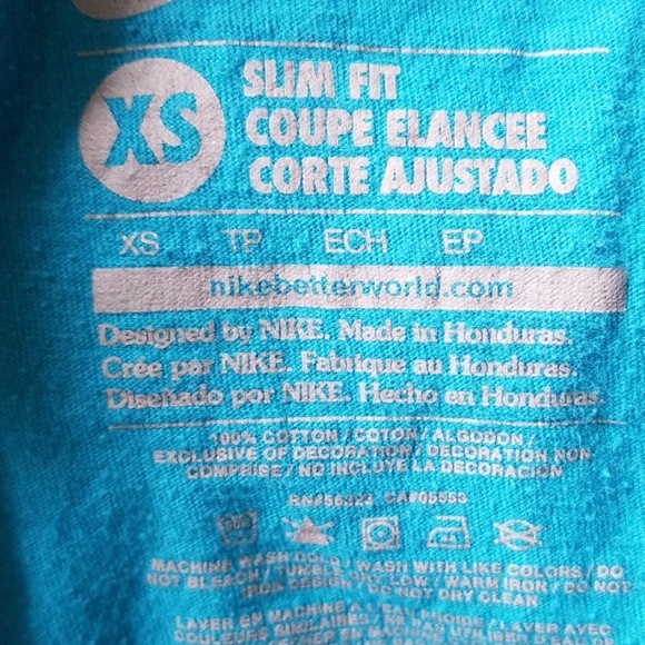 Nike Short Sleeve Slim Fiz Womens XS Teal Shirt - Picture 7 of 7